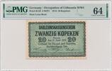 Germany/ Occupation of Lithuania WWI Posen, 20 Kopeken 1916 - PMG 64  1916 PMG 64