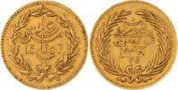 Tunesien 25 Piastres (15 Francs) Gold 1308 AH Muhammad al-Sadiq Bey (AH 1298-1299) 1881-1882, Französisches Protektorat. EF