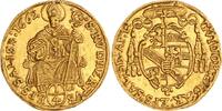 Geistlichkeit-Salzburg, Erzbistum 1/4 Dukat Gold Guidobald von Thun und Hohenstein 1654-1668. -