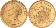 Chile 20 Pesos Gold 1961 Republik seit 1818. UNC-