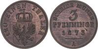 Brandenburg-Preußen Cu 3 Pfennig Wilhelm I. 1861-1888. -