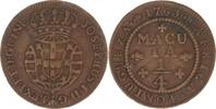 Portugiesische Kolonien-Angola Cu 1/4 Macuta José I. 1750-1777. -
