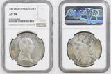 AUSTRIA TALER 1821 B Francis I. Silver Thaler Coin. Kremnitz! Top Pop 1/0! NGC AU 58