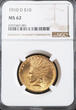 USA $10 EAGLE 1910 Gold Eagle $10 Dollar Indian Head Coin. NGC MS 62