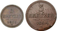 AUSTRIA 1 & 3 Kreuzer (2pcs) Nagybanya! -