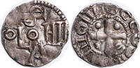 GERMANY-COLOGNE Pfennig (Denier) Otto III. Silver Pfennig Coin. -