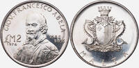 MALTA 2 Pounds (2 Liri) Silver 2 Pounds (2 Liri) Coin. Francesco Abela. -