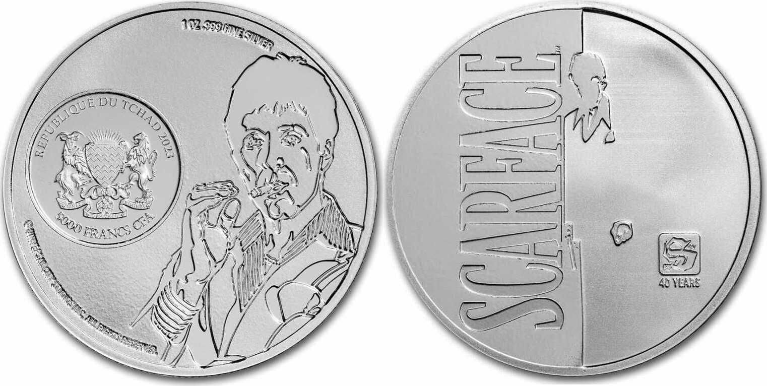 Republik of Chad Scarface 1 oz 2023 40th Anniversary 40th