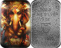Polen 2025 Silver bar 2 oz Germania Mint Diwali Ganesa cast bar silver bar 999 Cast, antique finish, colored