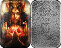 Polen 2025 Silver bar 2 oz Germania Mint Diwali Lakszmi cast bar silver bar 999 Cast, antique finish, colored