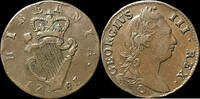 European Coins 1/2 Penny Ireland: 1781  KM# 140  39.72 &pound;  +  18.90 &pound; shipping