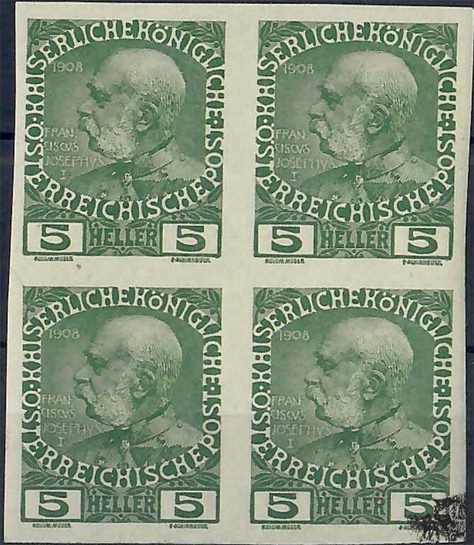 sterreich 1908 4 x 5 Heller Kaiser Franz Joseph MA Shops