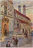 Deutschland Ansichtskarte München Michaelskirche und Augustinerkirche, Künstlerkarte Richard Wagner 1909 -