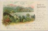 Deutschland Ansichtskarte Gruss vom Kochelsee (Kochel) Gasthof zum grauen Bären, Farblitho 1899 -