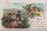 Deutschland Ansichtskarte Hummelgau, Bayreuth, Volkstrachten, Farblitho 1899 -