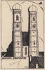 Deutschland Ansichtskarte, Künstlerkarte München Frauenkirche 1909 -