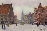Deutschland Ansichtskarte, Künstlerkarte Nürnberg Königsstrasse, sign Franz Schmidt, Sonderstempel 1912 -