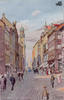 Deutschland Ansichtskarte München Künstlerkarte Theatinerstrasse 1912, sign. Richard Wagner -