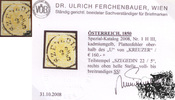 1 Kreuzer Handpapier - Nr.1 HIII - kadmiumgelb - mit Attest: Dr. Ferchenbauer -