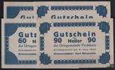 Österreich 25, 40, 75 und 90 Heller - Pirchhorn, blau -