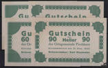 Österreich 25, 40, 75 und 90 Heller - Pirchhorn, grün -