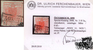 3 Kreuzer Handpapier - Nr.3HIa3 zinnoberrot -