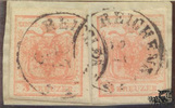 3 Kreuzer Maschinenpapier - Nr.3MIIIa tomatenrot -