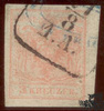 3 Kreuzer Maschinenpapier - Nr.3MIIIb stumpfrosa -