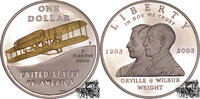 1 Dollar 1 Dollar 2003 - 100 Jahre Motorflug, Geb. Wright - Goldapplikation -
