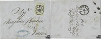 Lombardei-Venetien 1854 - 15 Cent. Stempelmarke auf Brief, Attest Ferchenbauer -