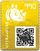 9,90 - Crypto stamp mit intaktem Sicherheitsetikett - RHINO - GELB - Österreich ** 2021 -