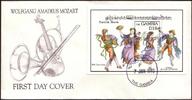 Gambia FDC 1993 - 200. Todestag Mozart Block -