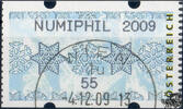 Österreich 2009 Automatenmarke o - € 0,55 - Schneekristalle: NUMIPHIL 2009 -