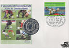 Deutschland 10 € Münze + 0,55 + 0,20 Briefmarke Euro Numisbrief Deutschland - Fussballweltmeisterschaft in Deutschland 2006, 10 Euro Fussball WM -