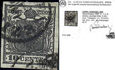 Österreich 1850 o - 10 Centesimi Handpapier - Nr.2 H I b - schwarz, Attest Ferchenbauer -