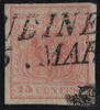 Österreich 1850 o - 15 Centesimi Handpapier - Nr.3 H IIa, Pl. 3 - rosa -