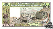 500 Francs 1986 - West African States (Mali) - bankfrisch -
