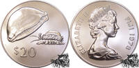 Fidschi 20 Dollar 20 Dollar 1978- Fiji Inseln, Kaurischnecke -