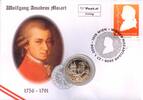 5 € Münze + 0,55 € Briefmarke Euro Numisbrief Österreich - Mozartjahr -