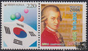 S&uuml;dkorea  Korea S&uuml;d 2004 ** - 220 Won - Gru&szlig;marke mit Mozart Zierfeld  2.96 &pound;  +  13.71 &pound; shipping
