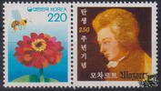 S&uuml;dkorea  Korea S&uuml;d 2004 ** - 220 Won - Gru&szlig;marke mit Mozart Zierfeld  2.96 &pound;  +  13.71 &pound; shipping