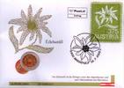 Österreich 0,02 € Münze + 3,75 € Briefmarke Euro Numisbrief Österreich - Edelweiß -
