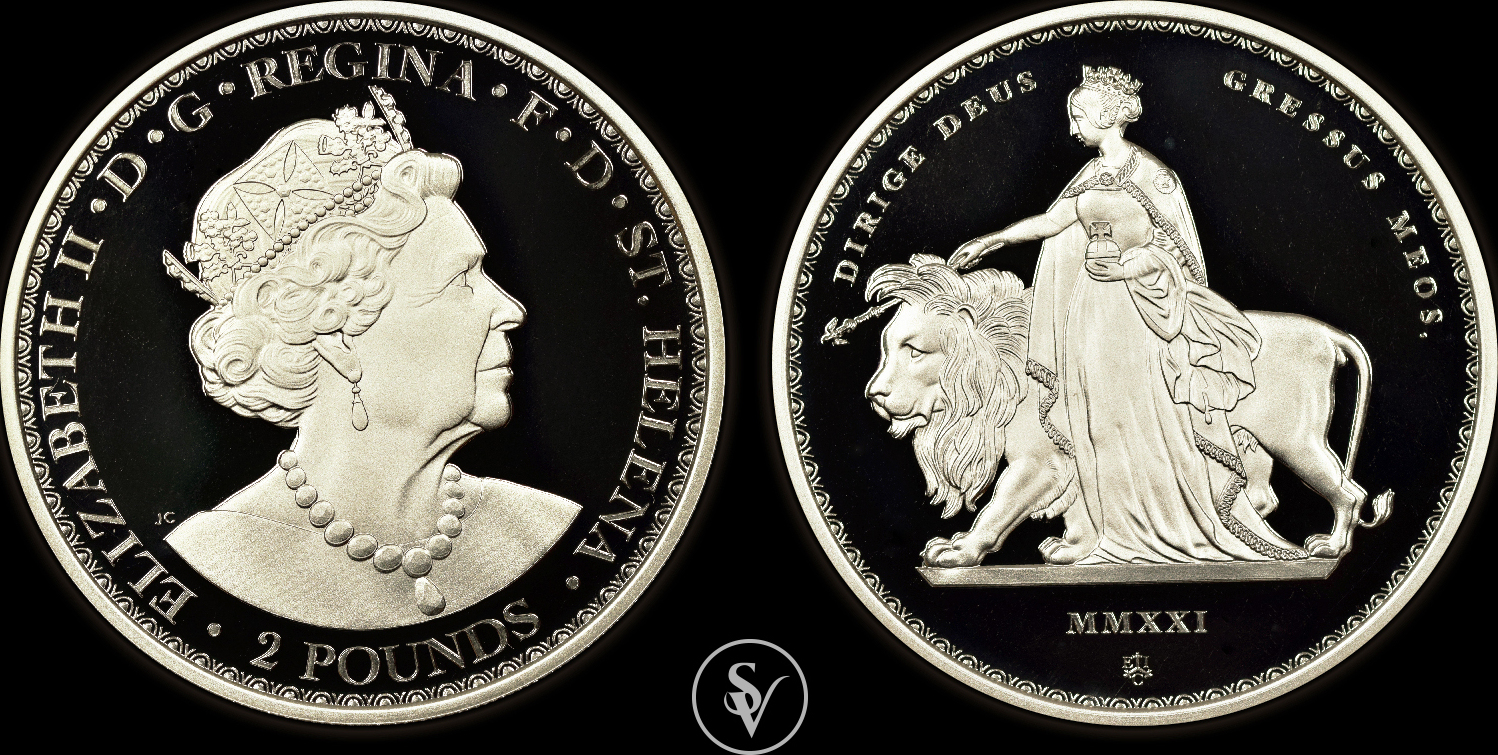 Great Britain 2 pounds Masterpiece 2021 Una & the Lion 2oz Silver Proof Coin