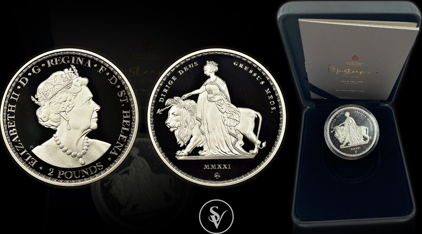 Great Britain 2 pounds Masterpiece 2021 Una & the Lion 2oz Silver Proof Coin