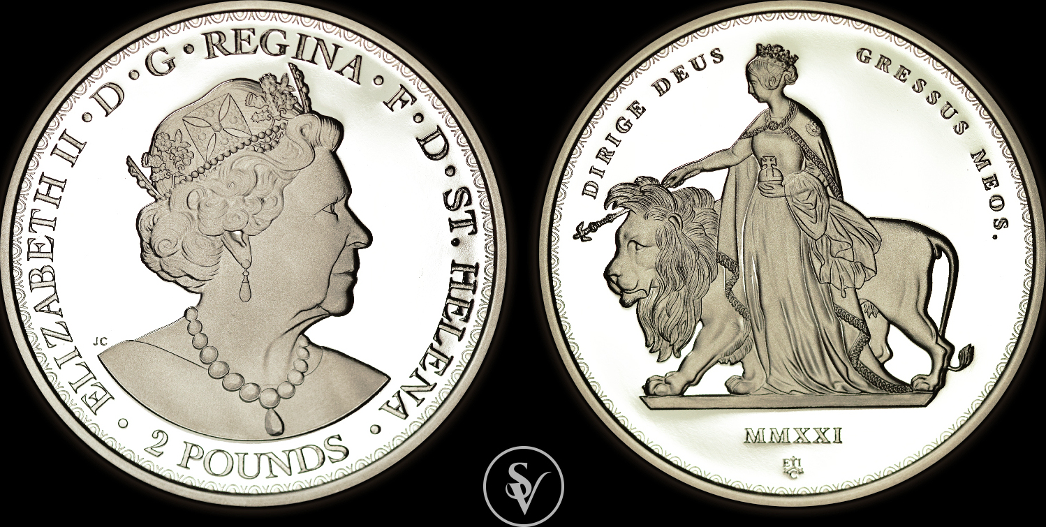 Great Britain 2 pounds Masterpiece 2021 Una & the Lion 2oz Silver Proof Coin