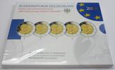 Deutschland, BRD, Germany 5 x 2 Euro Gedenkmünzen Set (A,D,F,G,J) - 100. Geburtstag Helmut Schmidt -