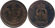 Schweden 5 Öre Oskar II. 1872-1907 -