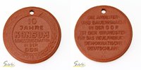 Deutschland, DDR Porzellanmedaille (braun),10 Jahre Konsumgenossenschaften -