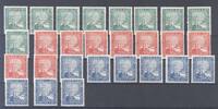 Deutschland vor 1945 Dt. Reich, 9 x Michel Nummer 375-77, Nothilfe 1925 ** -