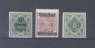 Deutschland vor 1945 Württemberg, 3 verschiedene ** ungezähnte Werte als Posten, gp. -